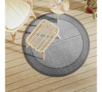 vidaXL Tappeto da Esterno Grigio Ø120 cm in PP, Tappeto, Tappeto per Esterni, Tappeto da Giardino, Tappeto Lavabile, Tappeto da Patio