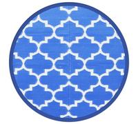 vidaXL Tappeto da Esterno ARAKIL Blu Ø160 cm in PP – Lavabile per Patio e Giardino