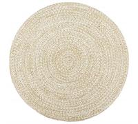 vidaXL Tappeto fatto a Mano Tappeto da Pavimento Tappeto Soggiorno Tappeto Area Moquette Soggiorno Ingresso Interno Iuta Bianco e Marrone 240 cm