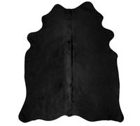 vidaXL Tappeto in Pelliccia Naturale Soffice Caldo Moderno Elegante Intimo Copridivano Passatoia in Vera Pelle Bovina Nero 150x170 cm