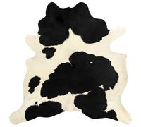 vidaXL Tappeto in Pelliccia Naturale Soffice Caldo Moderno Elegante Intimo Copridivano Passatoia in Vera Pelle Bovina Bianco e Nero 150x170 cm