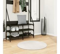 vidaXL Tappeto IZA a Pelo Corto con Aspetto Scandinavo Crema Ø 80 cm