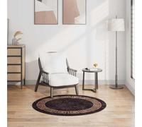 vidaXL Tappeto Lavabile φ120 cm Nero e Oro