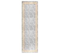 vidaXL Tappeto Lavabile 80x300 cm Grigio Antiscivolo