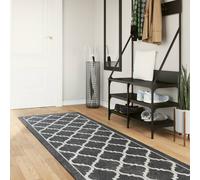vidaXL Tappeto Lavabile Nero e Bianco 80x300 cm