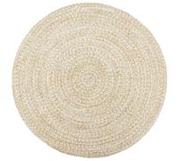 vidaXL Tappeto Lavorato a Mano in Juta Bianco e Marrone 180 cm