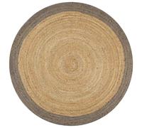 vidaXL Tappeto Lavorato a Mano in Juta con Bordo Grigio 150 cm