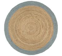 vidaXL Tappeto Lavorato a Mano in Juta con Bordo Verde Oliva 210 cm