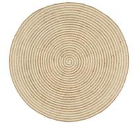 vidaXL Tappeto Lavorato a Mano in Juta Design a Spirale Bianco 120 cm