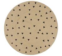 vidaXL Tappeto Lavorato a Mano in Juta Naturale Intrecciata Rotondo a Spirale Cucina Salotto Passatoia Artigianale Stuoia Stampa a Triangoli 120 cm