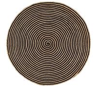 vidaXL Tappeto Lavorato a Mano in Juta Naturale Intrecciata Rotondo a Spirale Cucina Salotto Passatoia Stuoia Design a Spirale Nero 120 cm