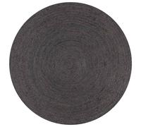 vidaXL Tappeto Lavorato a Mano in Juta Rotondo 120 cm Grigio Scuro