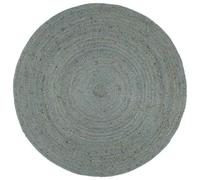 vidaXL Tappeto Lavorato a Mano in Juta Rotondo 240 cm Verde Oliva