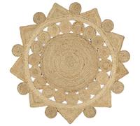 vidaXL Tappeto Lavorato Mano Stile Naturale Morbido Durevole Facile Manutenzione Elegante Tradizionale Scendiletto Artigianale Iuta Intrecciata 120 cm
