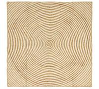 vidaXL Tappeto Naturale e Bianco 160 x 160 cm Juta