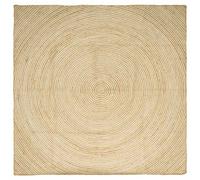 vidaXL Tappeto Naturale e Bianco 300 x 300 cm Juta