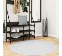 vidaXL Tappeto OVIEDO a Pelo Corto Grigio Ø 120 cm