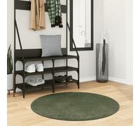 vidaXL Tappeto Pelo Corto HUARTE Morbido Lavabile Verde Bosco Ø 100 cm