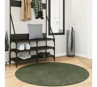 vidaXL Tappeto Pelo Corto HUARTE Morbido Lavabile Verde Bosco Ø 120 cm