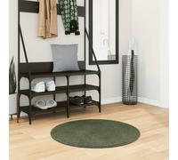 vidaXL Tappeto Pelo Corto HUARTE Morbido Lavabile Verde Bosco Ø 80 cm