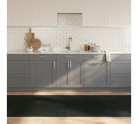 vidaXL Tappeto Rettangolare Grigio 100x300 cm in bambù