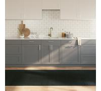 Tappeto Rettangolare Grigio 100x400 cm in Bambù