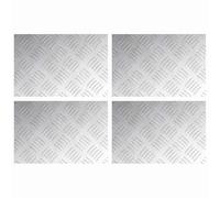 vidaXL Tappeto Rettangolare in Alluminio Set di 4 Antiscivolo Durevole Motivo Geometrico per Uso Interno Sicurezza per Scale, Ingressi e Corridoi, Mats Coperture Testurizzate