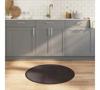 vidaXL Tappeto Rotondo Marrone Scuro 80 cm in Bambù