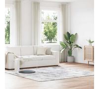 vidaXL Tappeto Shaggy a Pelo Lungo Grigio Argento 240x240cm Poliestere, Tappeto, Tappeto Soggiorno, Tappeto soffice, Tappeto, Tappeto Camera da Letto