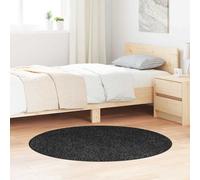 vidaXL Tappeto Rotondo Moderno Grigio Scuro Ø 120 cm Lavabile in Poliestere Resistente Uso Interno Ottimo per Soggiorno e Camera da Letto Tappeti Decorativi Grandi