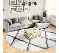 vidaXL Tappeto Shaggy PAMPLONA a Pelo Lungo Crema e Nero Ø 280 cm