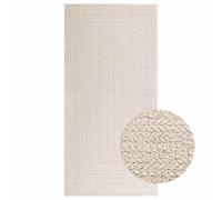 vidaXL Tappeto ZIZUR Crema 100x200 cm Aspetto Iuta Interni ed Esterni, Moquette, zerbino, Tappeto per Pavimenti, Tappeto per Esterni, Tappetino