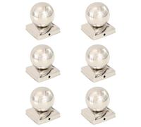 vidaXL Tappi per Pali 6 pz Estremità a Globo in Acciaio Inox 91x91 mm