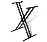 Vidaxl tastiera musicale in metallo pieghevole elettrica piano doppio tubo x-stand standard rack