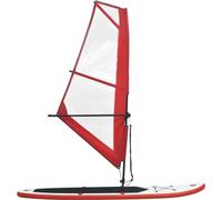 VIDAXL - Set Tavola Gonfiabile da SUP con Vela Rosso e Bianco