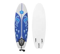 vidaXL Tavola Surf Fondo Liscio Doppie Pinne Sicura con Cordino Resistente Durevole Natante Surfboard Longboard Shortboard Sport Acquatici Blu