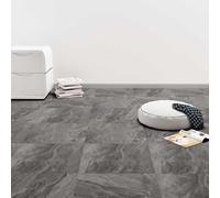 vidaXL Pavimenti 55 pz Nero 5,11 mq PVC, Idee moderne e quadrate per pavimenti fai da te che danno un look elegante, affidabile e durevole nel tuo ufficio con opzioni in PVC adesivo s