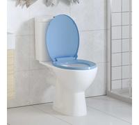vidaXL Tavoletta WC a Chiusura Ammortizzata Blu Ovale