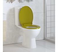 vidaXL Tavoletta WC a Chiusura Ammortizzata Verde Ovale