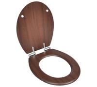 vidaXL Tavoletta WC MDF Chiusura Ammortizzata Marrone Toilette Vaso Bagno WC