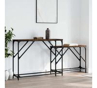 vidaXL Tavoli Consolle Impilabili 2pz Rovere Fumo Legno Multistrato