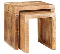 vidaXL Tavoli da annidamento 2 pz Marrone 46 x 40 x 46 cm