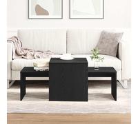 vidaXL Eleganti Tavolini Impilabili in Rovere Nero Set di 2 Mobili Stilosi in Legno Ingegnerizzato per Servizio caffè Arredamento Moderno per Soggiorno Salvaspazio