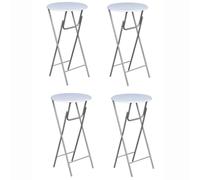 vidaXL Tavoli da Bar Set 4 pz con Ripiano in MDF Bianco