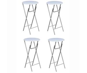 vidaXL Tavoli da Bar Set 4 pz con Ripiano in MDF Bianco