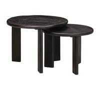 vidaXL Tavoli da Caffè Nido 2 pcs Bianco Legno di mango massello