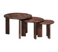 vidaXL Tavoli da Caffè Nido 3 pcs Legno di mango massello