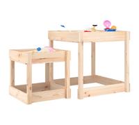 vidaXL Tavoli Sabbiere 2 pz in Legno Massello di Pino