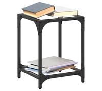 vidaXL Tavolini con Piano in Vetro Trasparente 2 pz 30x30x40cm Acciaio