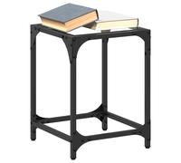 vidaXL Tavolini con Piano in Vetro Trasparente 2 pz 30x30x40cm Acciaio